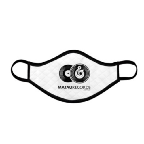 Matau Records Face Mask White with Logo [Size: Large]